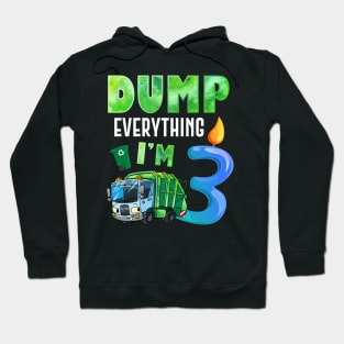 Recycling Trash 3 Years Old Garbage Truck 3rd Birthday Kids Hoodie